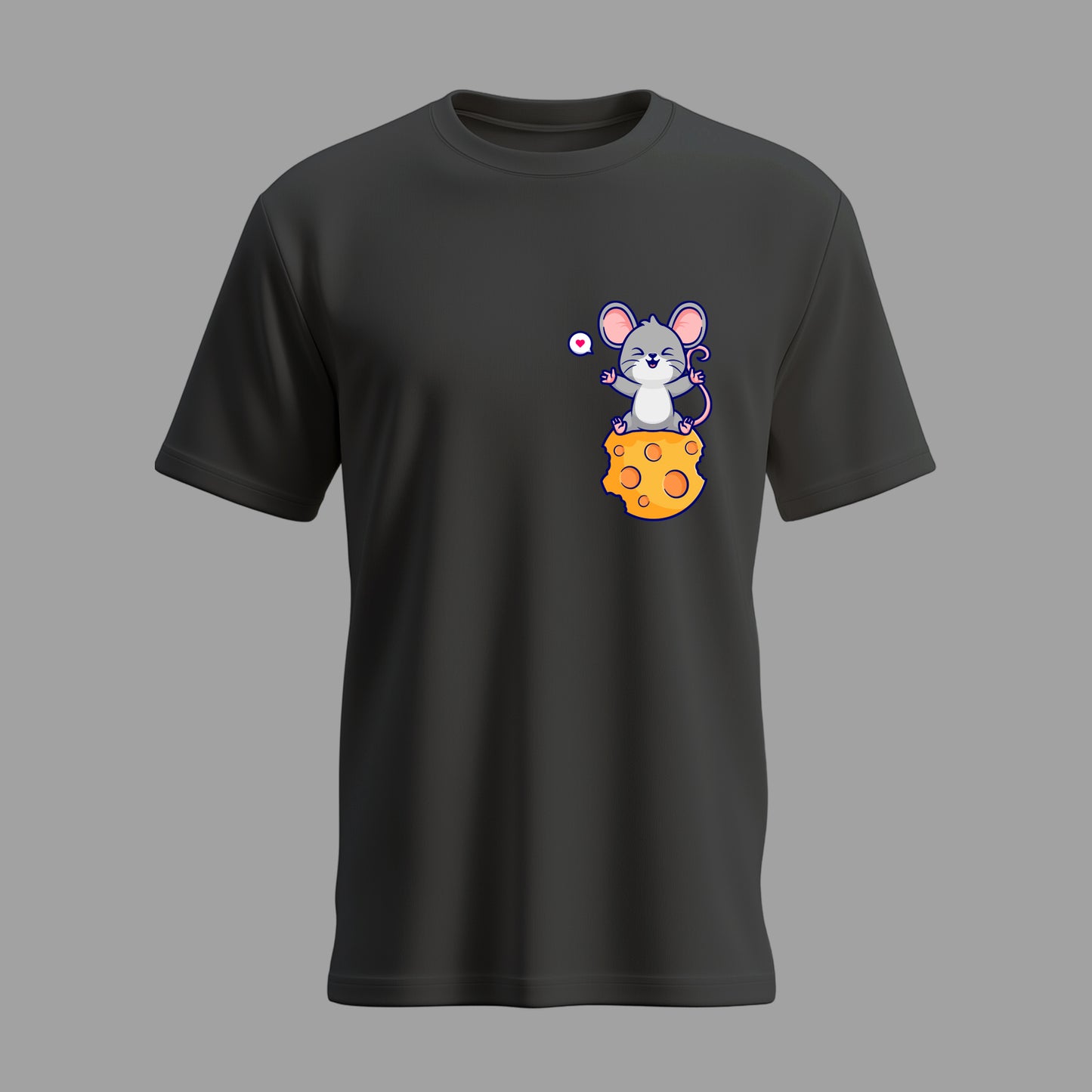 Mouse Eating Cheese Moon (White)