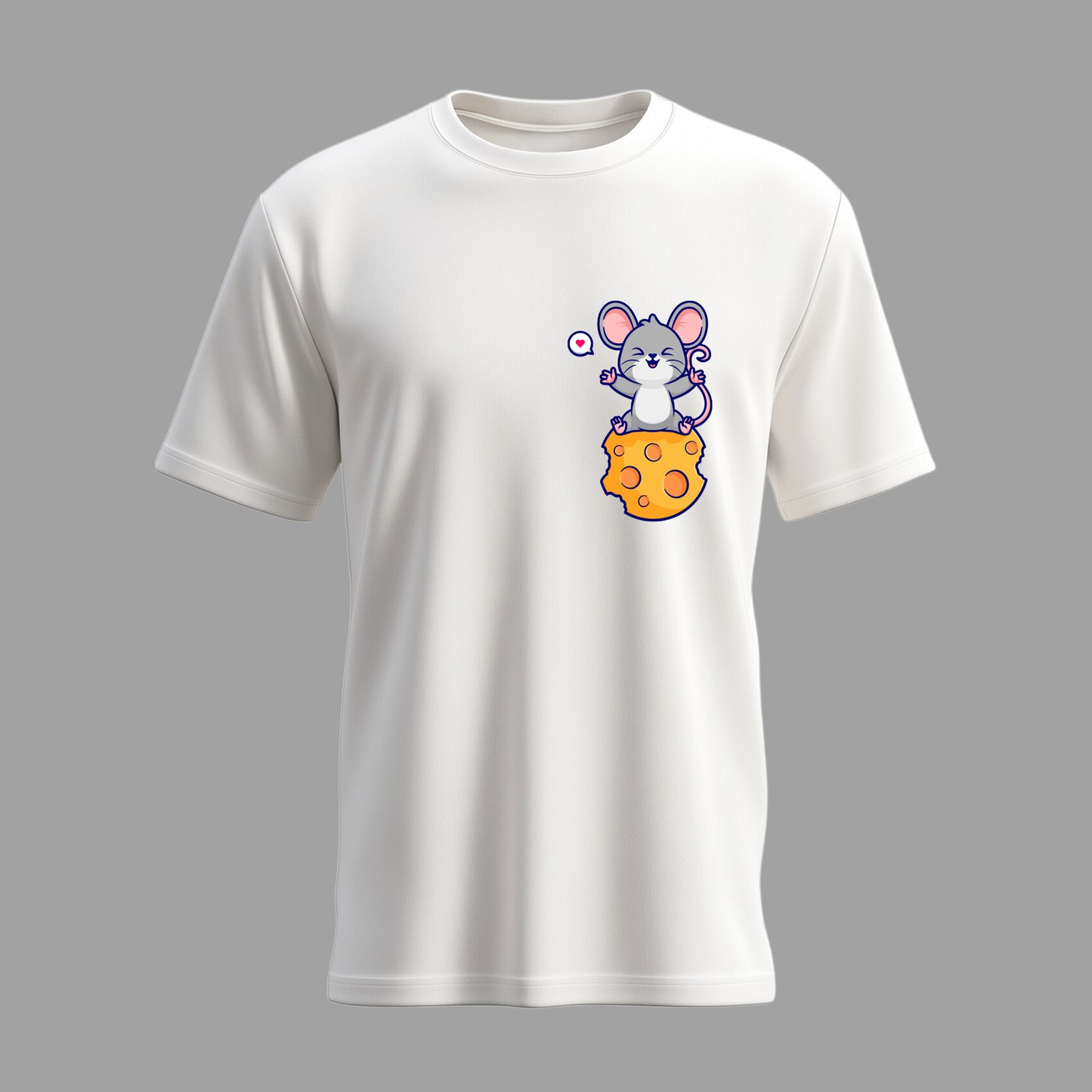 Mouse Eating Cheese Moon (White)