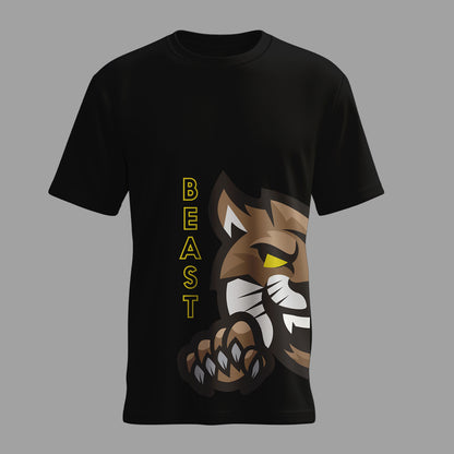 Graphiteetrend Beast Black T-shirt Cotton Round Neck