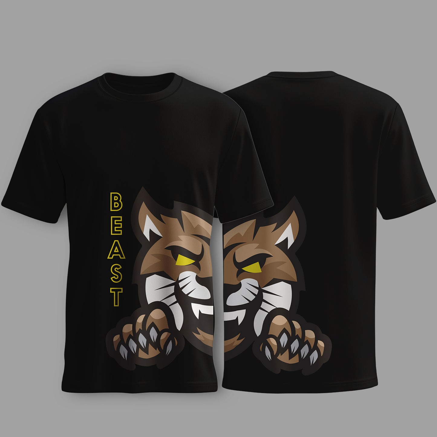 Graphiteetrend Beast Black T-shirt Cotton Round Neck