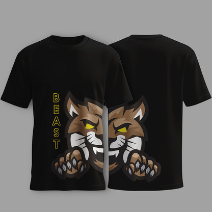 Graphiteetrend Beast Black T-shirt Cotton Round Neck