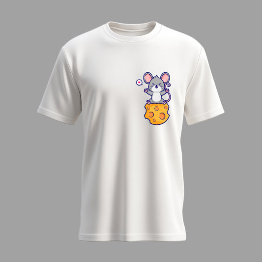 Mouse Eating Cheese Moon (White)